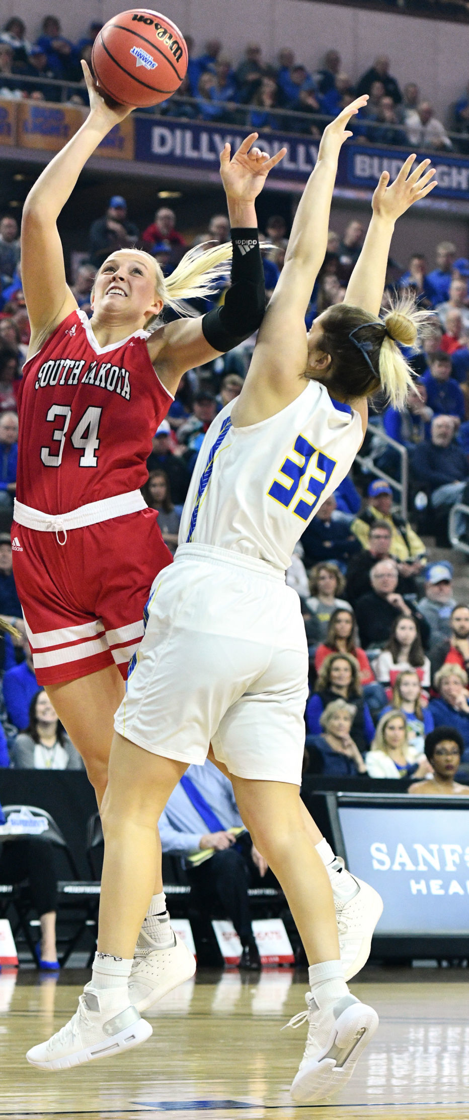 USD vs SDSU women's Summit League basketball